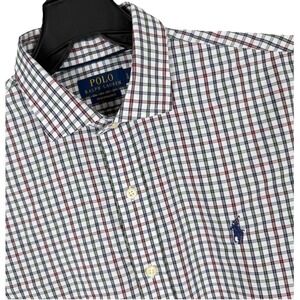 Polo Ralph Lauren Performance Button Up Shirt Mens Large Gingham Check Plaid